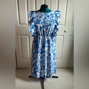 Plus size Sundress with ruffle sleeve - 2X